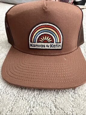 Katin Brown Trucker Hat with Multicolor Sunrise Patch